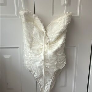 White Princess Polly Women's Strapless  Bodysuit